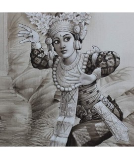 Quadro dipinto a mano danza balinese