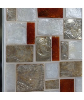 Specchio rettangolare in madreperla stile vintage