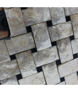 Specchio esotico in madreperla dettaglio motivo intrecciato