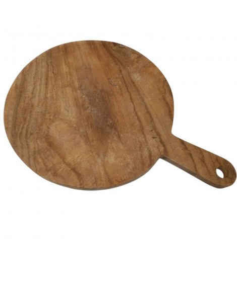 Tagliere tondo con manico in teak