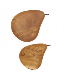 Piattini in teak a forma di pera