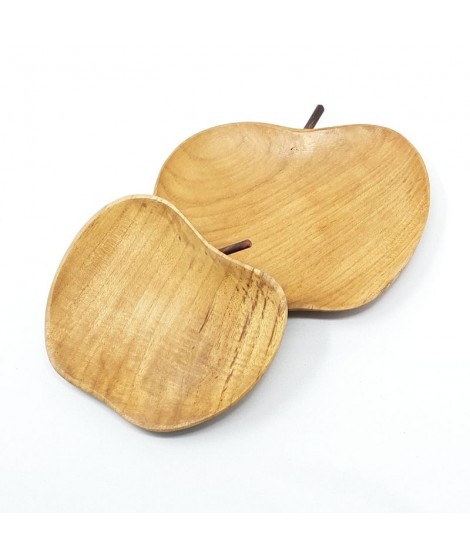 Set piattini in teak a forma di mela