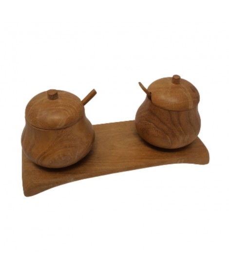 Set portaspezie in teak