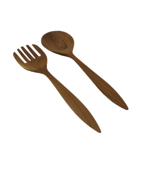 Set posate per insalatiera in teak