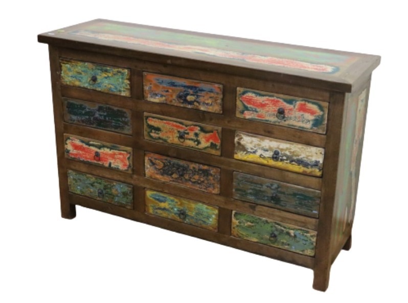 Cassettiera in legno di barca