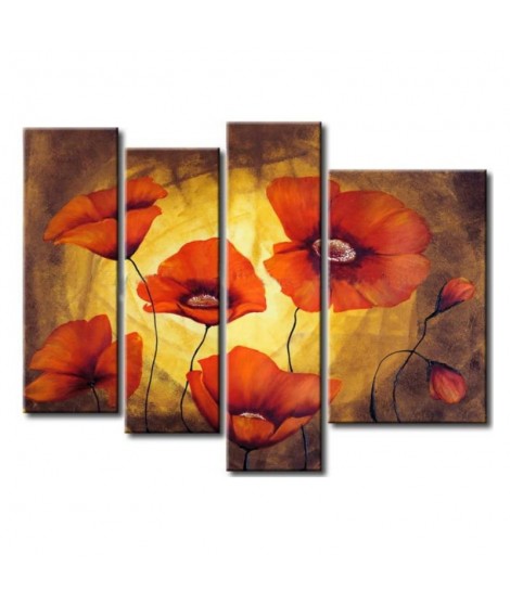 Quadro papaveri dipinto a mano