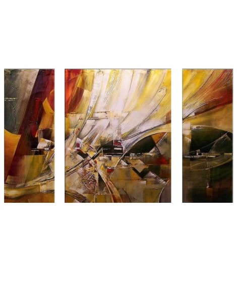 Quadro astratto set da tre dipinto a mano