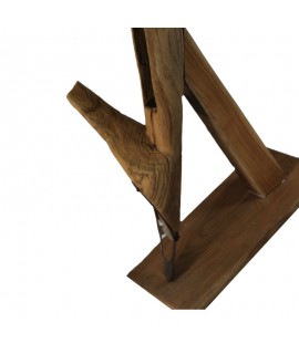 Lampada da terra in legno