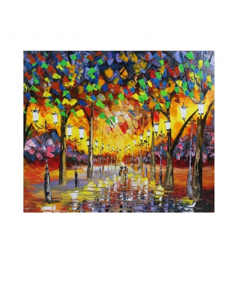 quadro dipinto a mano viale alberato